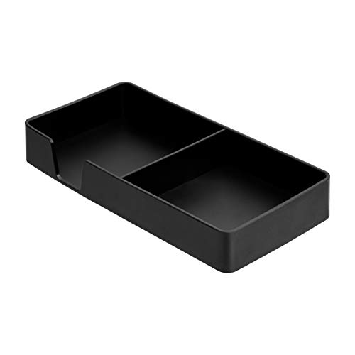 AmazonBasics Organizador de plástico, bandeja pequeña, negro