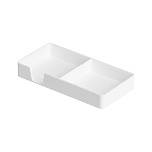 AmazonBasics Paquete de organizadores de plástico, bandeja para accesorios, media bandeja para accesorios y bandeja pequeña, blanco