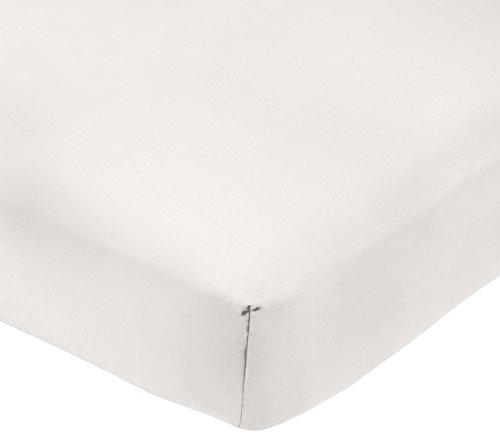 AmazonBasics - Sábana bajera ajustable (polialgodón 200 hilos) Blanco - 135 x 190 x 30 cm