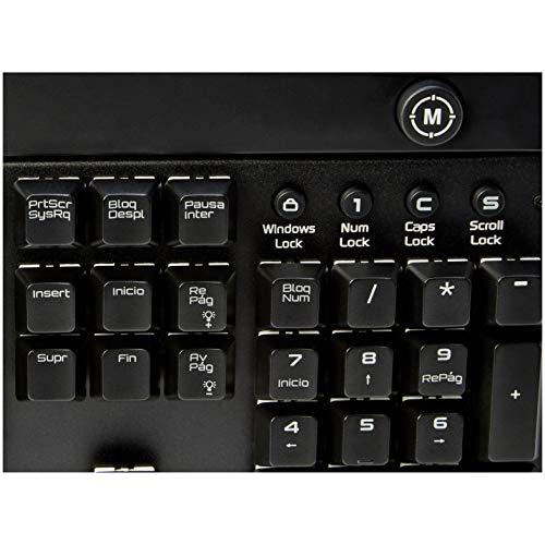 AmazonBasics - Teclado mecánico programable para juegos de ordenador | retroiluminación LED RGB, teclado español - ES (QWERTY)