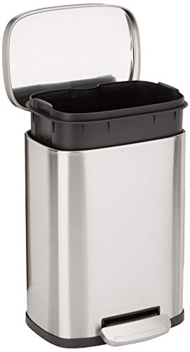 AmazonBasics Trash Can, Plata, 5L