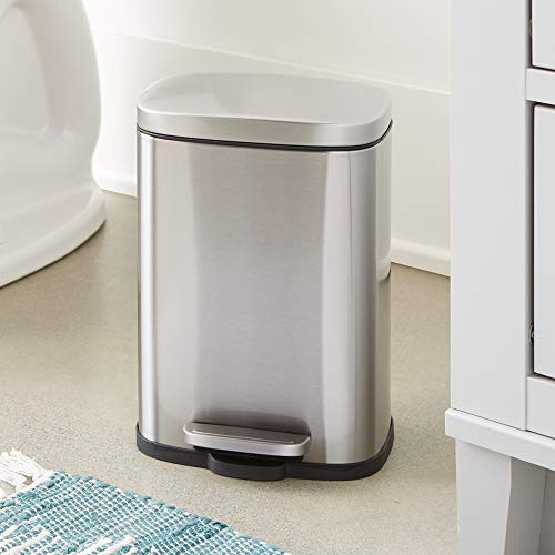 AmazonBasics Trash Can, Plata, 5L