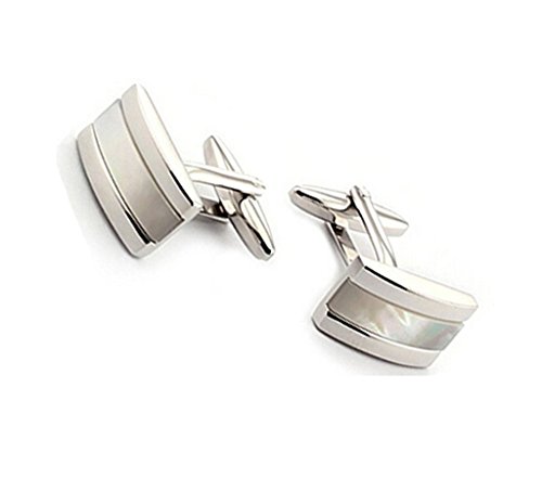 AmDxD Joyería Acero Inoxidable Camisa Hombre Gemelo Cufflink Calidad Alta Plata Elegante