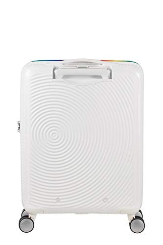 American Tourister Soundbox – Spinner Pride S (55 cm 32.5 L), Blanco (Rainbow Dots)