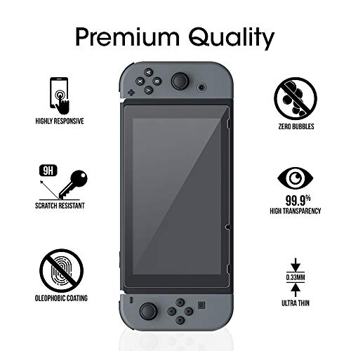 amFilm Nintendo Switch Protector Pantalla (2 Piezas), Cristal Vidrio Templado Protector de Pantalla para Nintendo Switch