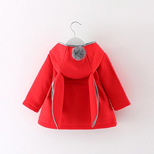 Amlaiworld Abrigos Bebé, Bebés niñas otoño Invierno Abrigo Chaqueta Gruesa Ropa Caliente 0-4 Años (Tamaño:18-30Mes, Rojo)