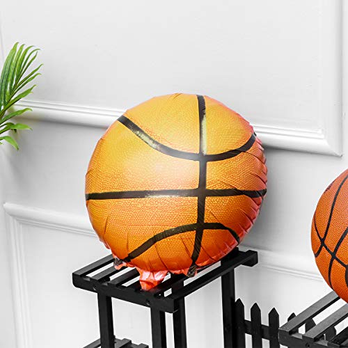 Amosfun 10 unids 18 Pulgadas Balones de Baloncesto Papel de Aluminio Globo Fuentes del Partido para cumpleaños Juego Mundial Deportes Decoración del Partido