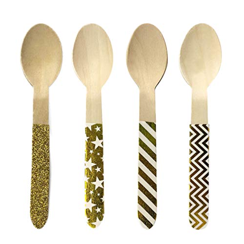 Amosfun 8 piezas cucharas de cubiertos de madera tenedor cuchillos utensilio ecológico para fiestas que sirven bodas cumpleaños de navidad