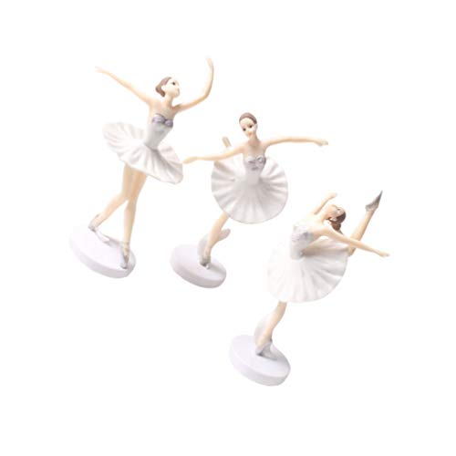 Amosfun - Juego de 3 Figuras de Bailarina para niña, Bailarina, Bailarina, Bailarina, Bailarina, Bailarina, decoración para Tartas, Fiesta de cumpleaños, Regalo Favorito para Bailarines