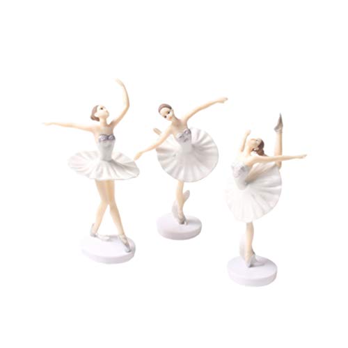 Amosfun - Juego de 3 Figuras de Bailarina para niña, Bailarina, Bailarina, Bailarina, Bailarina, Bailarina, decoración para Tartas, Fiesta de cumpleaños, Regalo Favorito para Bailarines