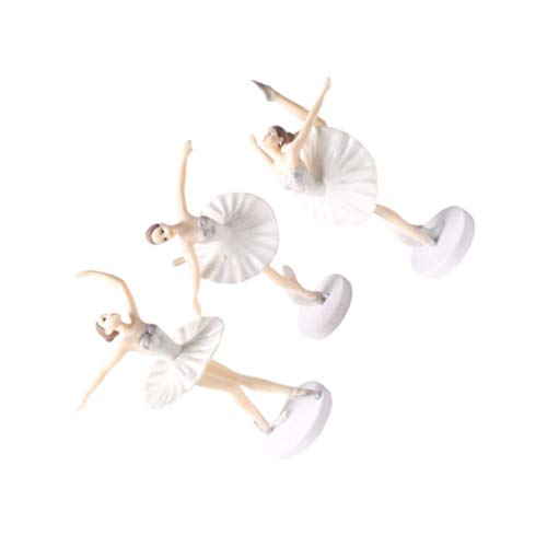 Amosfun - Juego de 3 Figuras de Bailarina para niña, Bailarina, Bailarina, Bailarina, Bailarina, Bailarina, decoración para Tartas, Fiesta de cumpleaños, Regalo Favorito para Bailarines