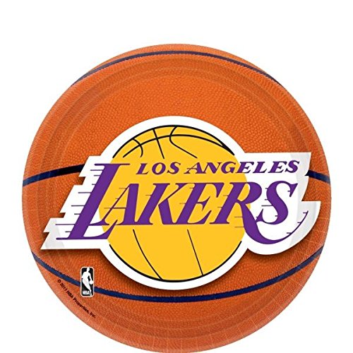 Amscan La. Lakers - Plato de postre (17,8 cm)