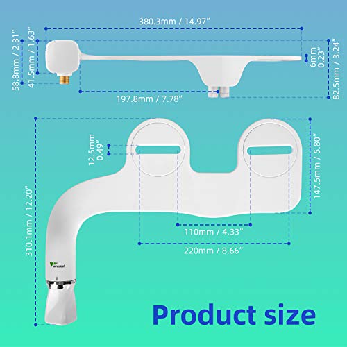 Amzdeal Bidés, Toilet Seat Bidet con boquilla doble, Bidé de asiento de inodoro de Agua Fría, y Maquinaria no Eléctrica/BC-05 Blanco