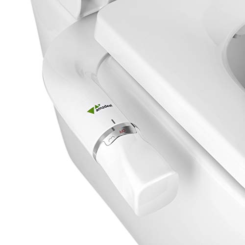 Amzdeal Bidés, Toilet Seat Bidet con boquilla doble, Bidé de asiento de inodoro de Agua Fría, y Maquinaria no Eléctrica/BC-05 Blanco