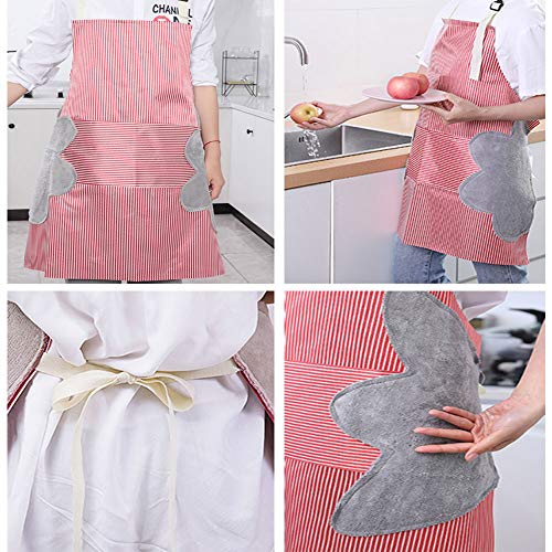 AN Delantal,Delantal Cocina,Delantal Camarero,Delantal Impermeable,Mano Borrable Impermeable A Prueba de Aceite Hornear Ropa de Cocina Delantal de Cocina Adulto Mujer Hombre Chef Delantal