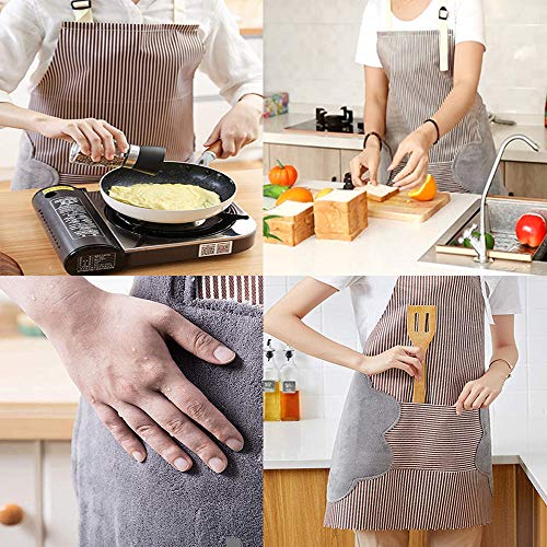 AN Delantal,Delantal Cocina,Delantal Camarero,Delantal Impermeable,Mano Borrable Impermeable A Prueba de Aceite Hornear Ropa de Cocina Delantal de Cocina Adulto Mujer Hombre Chef Delantal