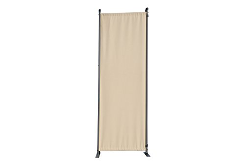 Angel Living Biombo Separador de 4 Paneles, Decoración Elegante, Separador de Ambientes Plegable, Divisor de Habitaciones, 225X165 cm (Beige)