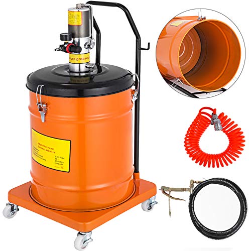 Anhon Bomba de Engrase con Aire a Presión 40 litros Engrasadora Neumática Profesional 30-40 MPa Móvil Prensa Engrase Taller Presión de La Bomba Prensa lubricación Naranja