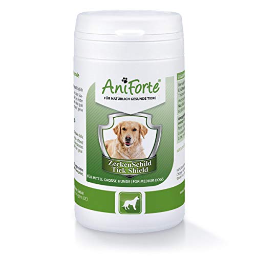 AniForte Thick Shield para Perros (10-35kg) 60 cápsulas. Producto 100% natural. Complejo de Vitamina B que Actúa como Escudo Anti-Garrapatas y Parásitos.