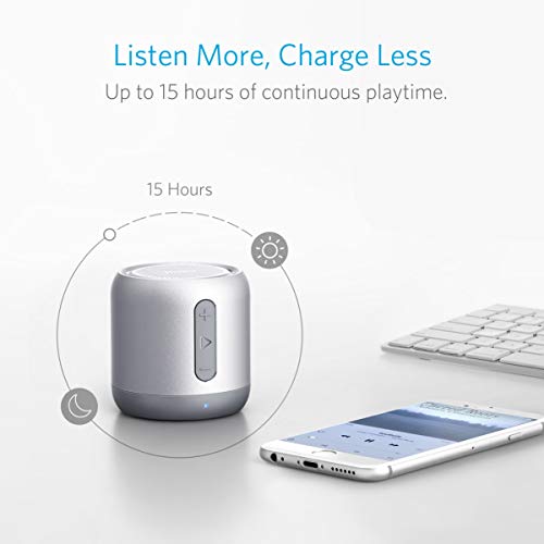 Anker Altavoz Bluetooth, Soundcore Mini, Super Altavoz portátil con 15 Horas de reproducción, Rango de 20 Metros Bluetooth, Bajos mejorados, Funciona con iPhone, iPad, Samsung, Nexus, HTC y más