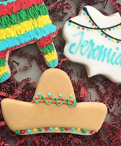 Ann Clark Cookie Cutters Juego de 2 cortadores de galletas Cinco de Mayo / herencia mexicana con libro de recetas, sombrero y cactus