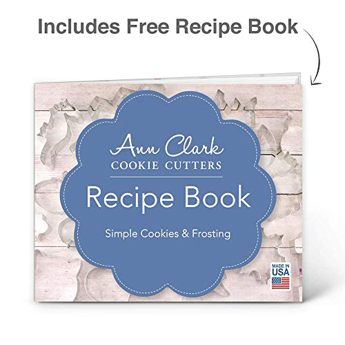 Ann Clark Cookie Cutters Juego de 3 cortadores de galletas gato con libro de recetas, cara de gato, gatito adorable y gato