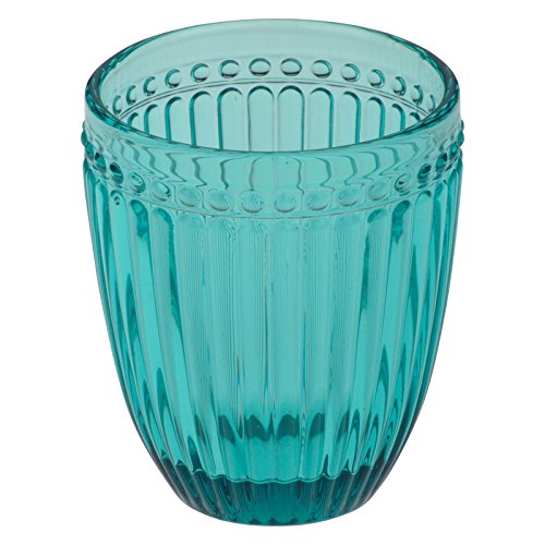 Anton Studio Designs Loire Juego de 6 Vasos de Cristal Doble Retro Azul Turquesa