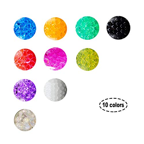 Anyasen 2650 Piezas Bolas de Gel de Agua Perlas de Gel Perlas de Gel de Aqua Perlas de Agua de Jalea Bolas de Agua Perlas de Cristal de Perlas de Agua decoración para Plantas(10 Colores 2 tamaños)