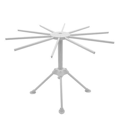 Anzirose Secador de Pasta Plegable Soporte Secador de Secado Pasta Drying Rack con 10 Brazos 16cm -Blanco