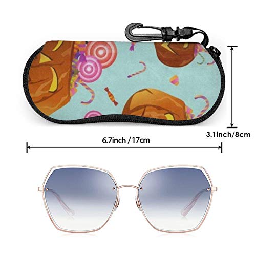 AOOEDM Estuche para gafas suave con mosquetón, Estuche portátil para gafas de sol Calabaza Día de Acción de Gracias Azúcar Otoño Otoño