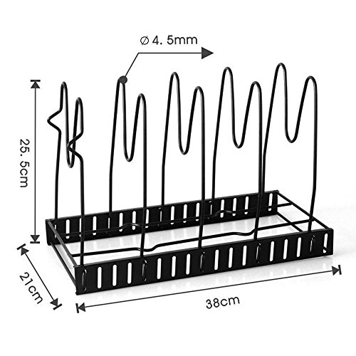 Aookey Pan Bakeware Organizador Rack de Almacenamiento, Utensilios de Cocina Ajustable Panera Soportes de la Tapa del Recipiente, de Acero Inoxidable