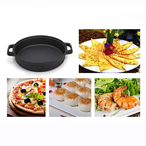 APAN Sartén Wok de Hierro Fundido Olla de Hierro Fundido de Baja emisión de Humo Olla a Gas Antiadherente sin Revestimiento Sartén Universal Teppanyaki Wok Infinito,25cm