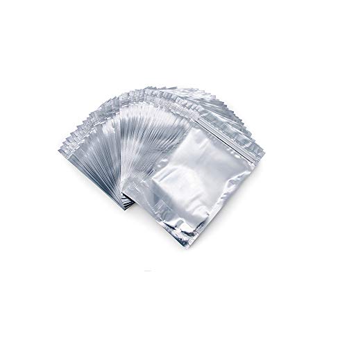 APERIL Mylar Bags 50pcs Bolsas de pie resellables Almacenamiento de Alimentos Reutilizables Bolsas de Papel de Aluminio para Granos de café Snack de Galletas Flores secas Té-10x15cm