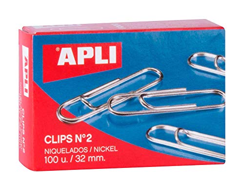 APLI 11711 - Clips niquelados nº2 32 mm 100 u.