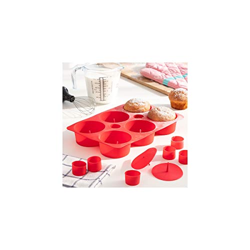 Appetitissime Tasty American Molde para Cupcakes, Silicona, Rojo, 28.5 x 5 x 20.3 cm