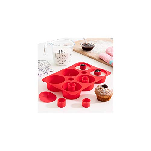 Appetitissime Tasty American Molde para Cupcakes, Silicona, Rojo, 28.5 x 5 x 20.3 cm