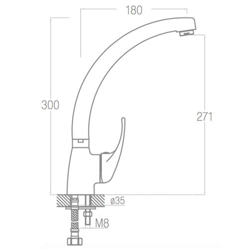 Aqualy 65807 Grifo para Fregadero Color, Tierra Francia