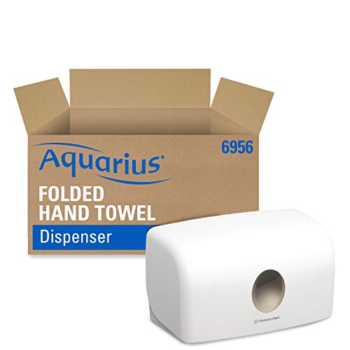 Aquarius 06956000 6956 Dispensador de Toallas de Papel MultiFold, Montaje en Pared, Hoja a Hoja, Color: Blanco