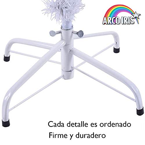 Arcoiris Árbol de Navidad Artificial Acebo, Natural Verde, Material PVC, Soporte deMetal, (120CM, Arbol Navidad Blanco)