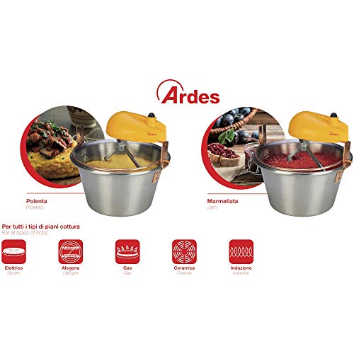 Ardes AR24AM81 - Paiol eléctrico de acero inoxidable, apto para cocinas de inducción para polenta y marmelada de 8/12 personas, diámetro 28 cm