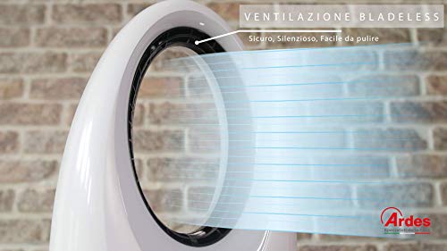 Ardes AR5BL1 - Ventilador (Ventilador sin aspas para el hogar, Blanco, Piso, Mesa, 59 dB, 2112 m³/h, Tocar)