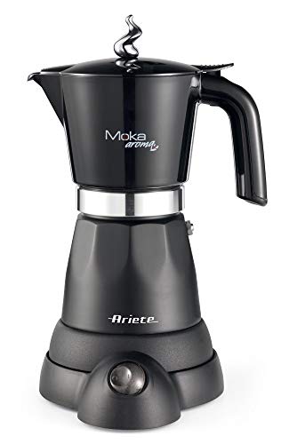 Ariete 1368 Cafetera eléctrica Moka Aroma, 480 W, plástico, Negro