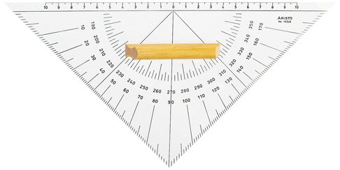 Aristo AR1556/2 - Transportador de ángulos triangular (con asa)