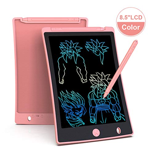 Arolun Tableta de Escritura LCD 8.5 Inch Colorida, LCD Tablero de Dibujo Gráfica Pizarra Magica de Mensaje Memo Pad Electrónico con Lápiz Regalos para Niños,Clase,Oficina,Casa,Cocina (Rosa)