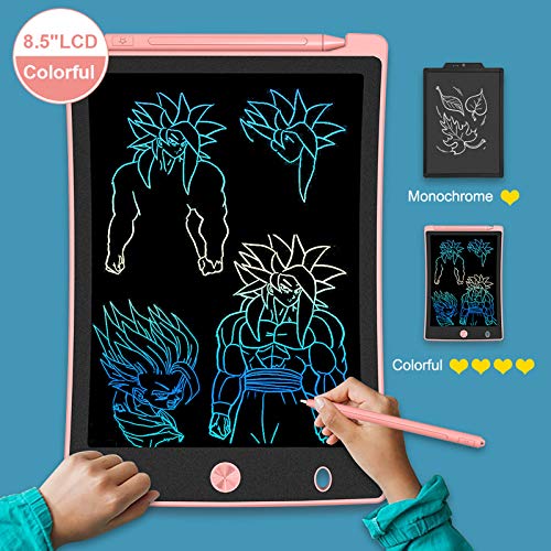 Arolun Tableta de Escritura LCD 8.5 Inch Colorida, LCD Tablero de Dibujo Gráfica Pizarra Magica de Mensaje Memo Pad Electrónico con Lápiz Regalos para Niños,Clase,Oficina,Casa,Cocina (Rosa)