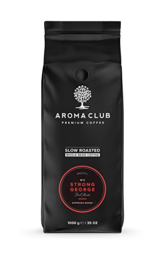 Aroma Club Café en Grano 1kg - Dark Roast Strong George – Café Brasil Tueste Lento – Certificación Carbono Neutro