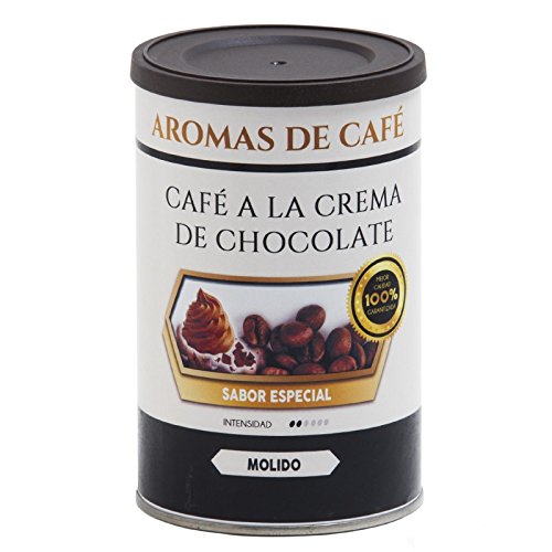 Aromas de Café - Café a la Crema de Chocolate 100% Arábica Tostado en Grano/Café Tostado en Grano Sabor Chocolate Intensidad Suave e Intenso, 100 gr