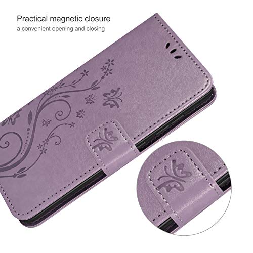 AROYI Funda Xiaomi Redmi 9 & Protector de Pantalla, Relieve Dibujo Carcasa de Tipo Libro Soporte Plegable Ranuras para Tarjetas Magnético Ultra-Delgado Carcasa Case para Xiaomi Redmi 9,Púrpura