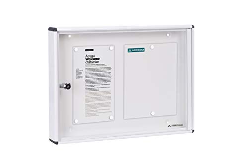 Arregui PAN41 Panel de Anuncios de aluminio y metacrilato para 2 hojas DIN A4, blanco