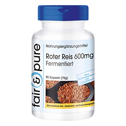 Arroz rojo 600mg - Levadura de Arroz Rojo fermentado - Monacolina K 4,5mg - Vegano - Alta pureza - 90 Cápsulas